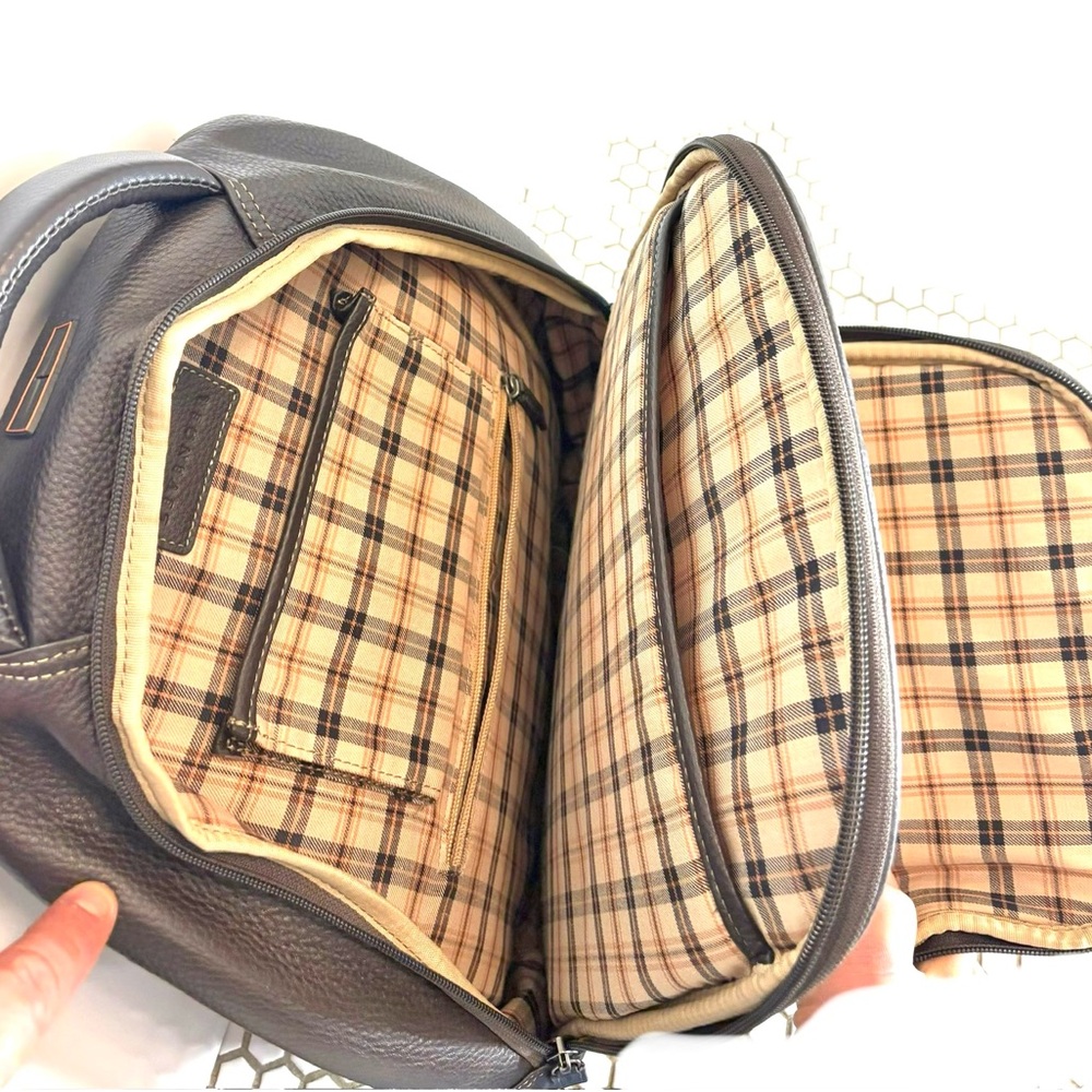 Levenger Backpack Leather Dark Brown - Picture 4 of 12